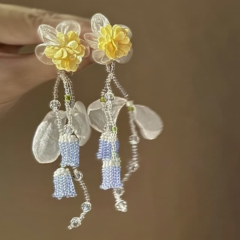 Buttercup Bloom & Periwinkle Bell Drop Earring