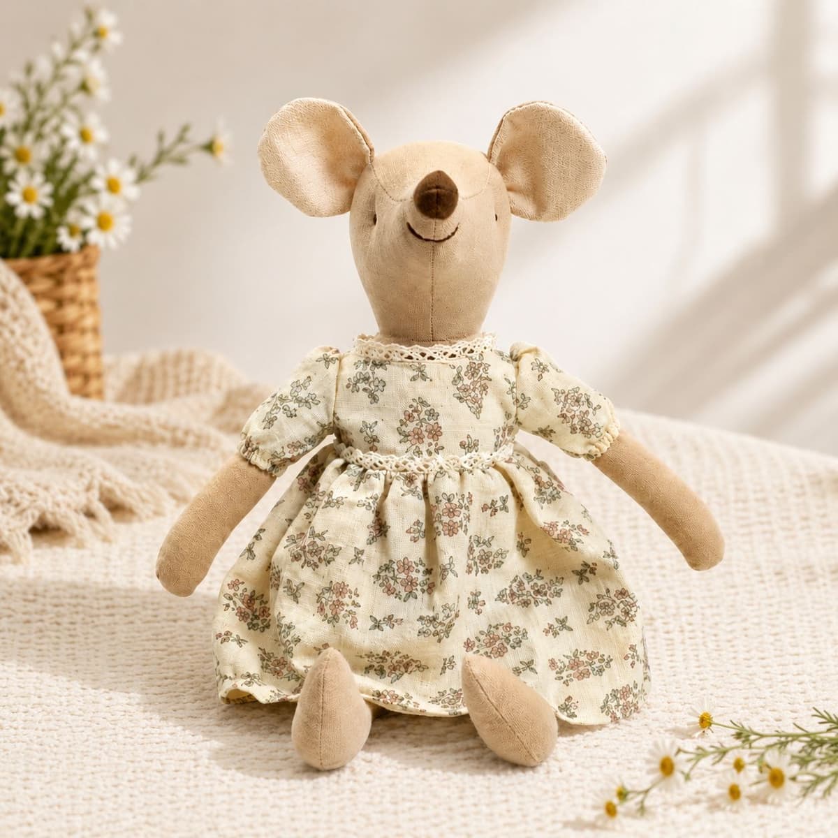 Vintage Floral Dress Mouse Plush 38.5cm
