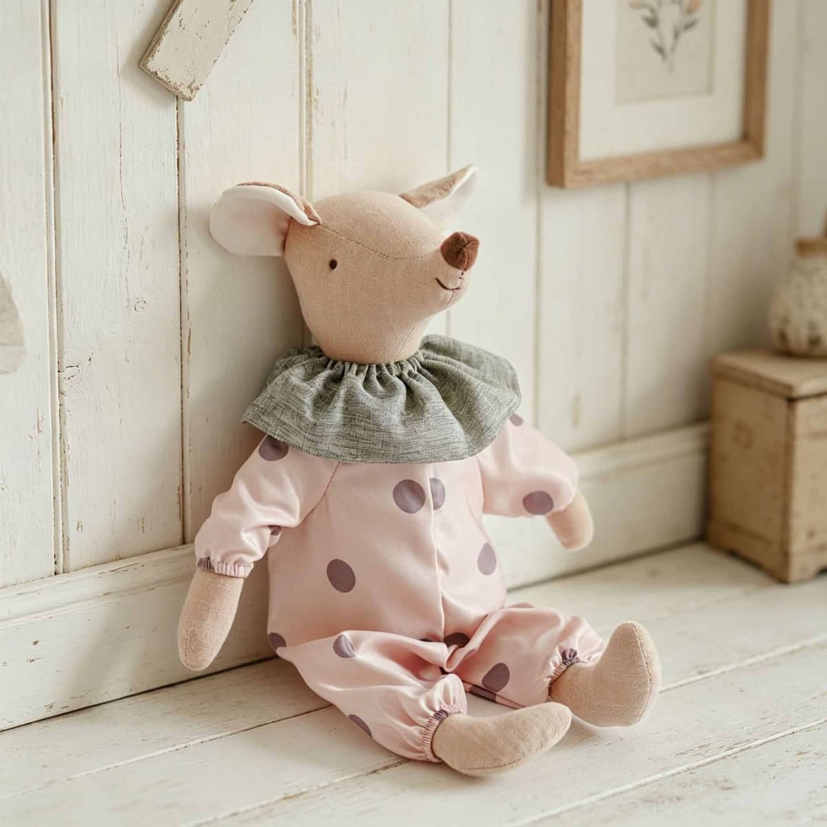 Polka Dot Scarf Mouse Plush 38.5cm