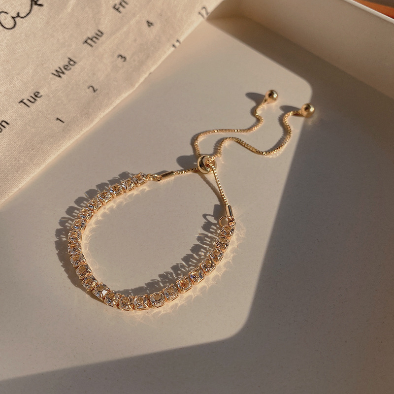 Gold Full Crystal Tennis Bracelet